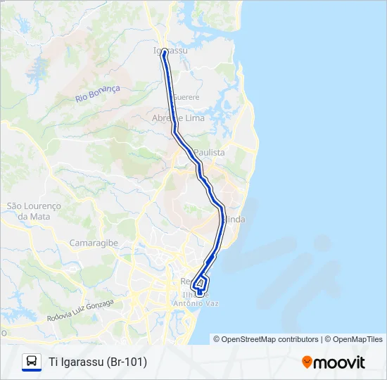 1946 TI IGARASSU (BR-101) - BRT Bus Line Map