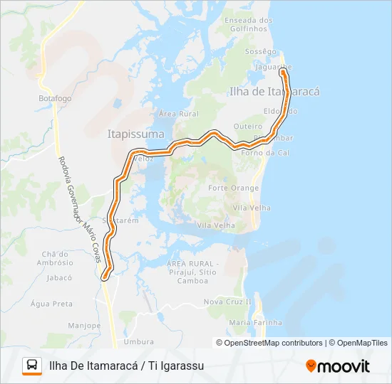 1968 ILHA DE ITAMARACÁ / TI IGARASSU Bus Line Map