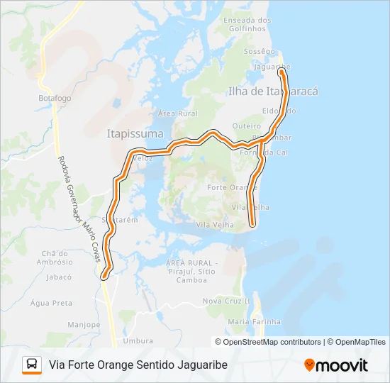 1968 ILHA DE ITAMARACÁ / TI IGARASSU Bus Line Map
