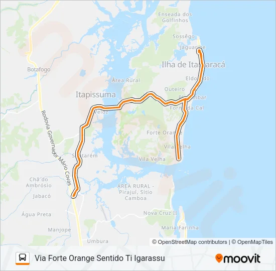 1968 ILHA DE ITAMARACÁ / TI IGARASSU Bus Line Map
