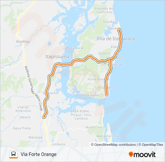 1968 ILHA DE ITAMARACÁ / TI IGARASSU Bus Line Map