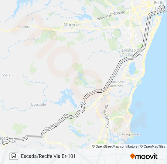 1304 ESCADA - RECIFE (OPCIONAL) Bus Line Map