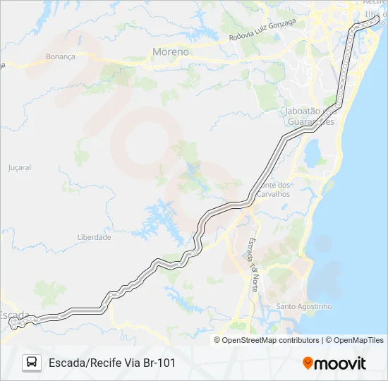 1304 ESCADA - RECIFE (OPCIONAL) Bus Line Map