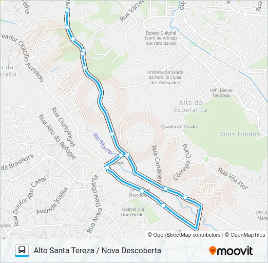 C116 ALTO SANTA TEREZA / NOVA DESCOBERTA Bus Line Map