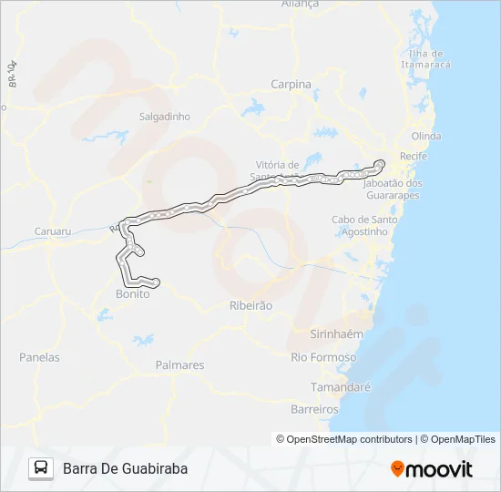 802 BARRA GUABIRABA - RECIFE Bus Line Map