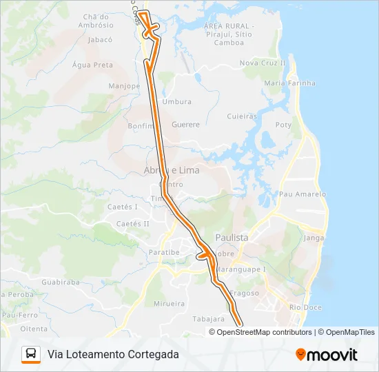 1980 IGARASSU / CIDADE TABAJARA Bus Line Map