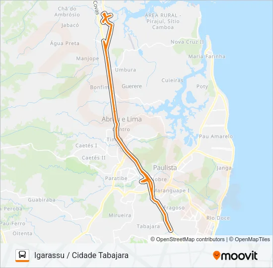 1980 IGARASSU / CIDADE TABAJARA Bus Line Map