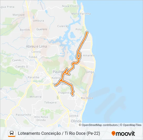 1978 LOTEAMENTO CONCEIÇÃO / TI RIO DOCE (PE-22) Bus Line Map