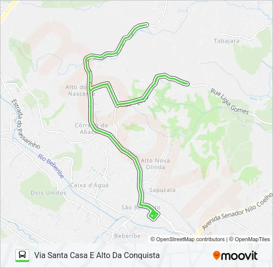842 ÁGUAS COMPRIDAS / TI XAMBÁ Bus Line Map