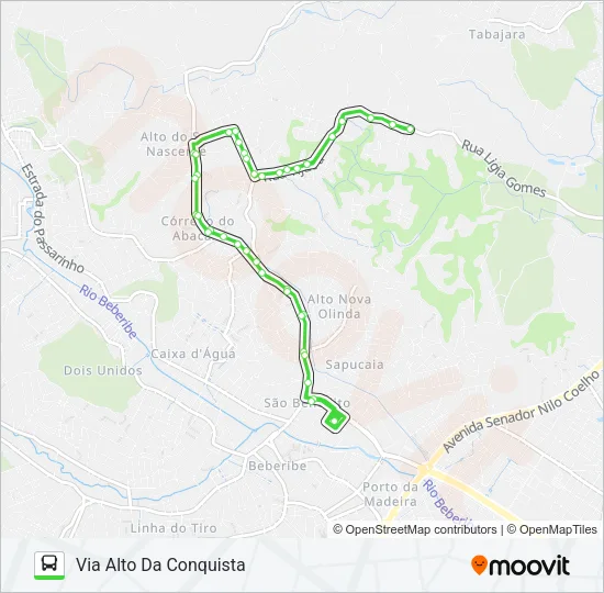 842 ÁGUAS COMPRIDAS / TI XAMBÁ Bus Line Map