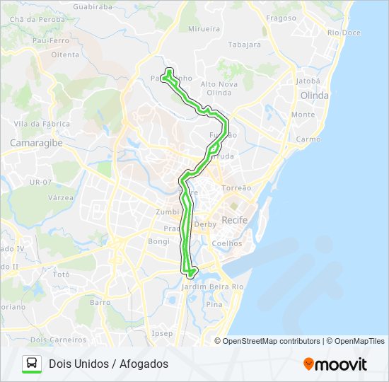 800 DOIS UNIDOS / AFOGADOS bus Line Map