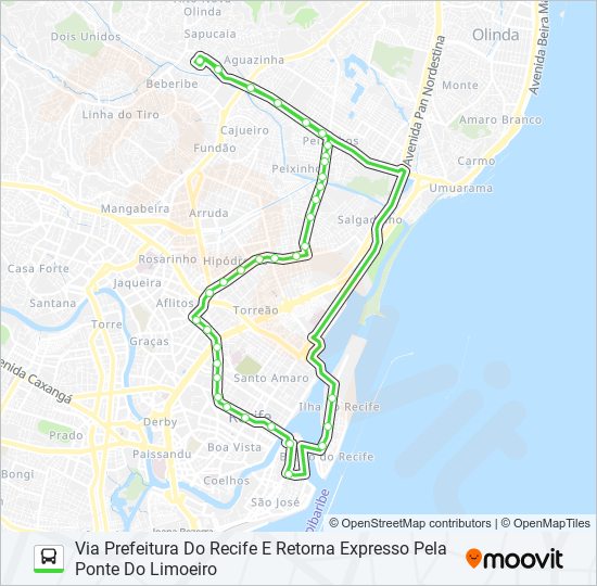 Mapa da linha 860 TI XAMBÁ (PRÍNCIPE) de ônibus