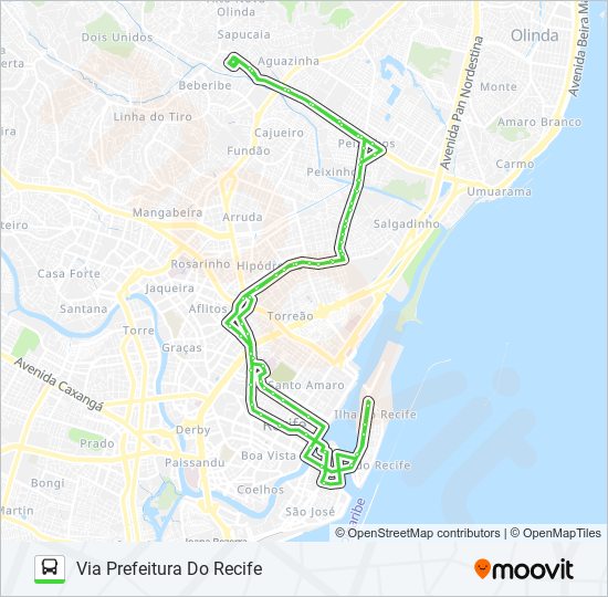 Mapa da linha 860 TI XAMBÁ (PRÍNCIPE) de ônibus
