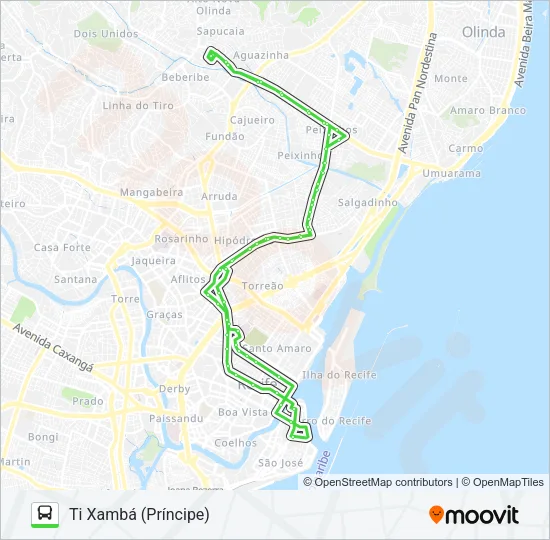 860 TI XAMBÁ (PRÍNCIPE) Bus Line Map