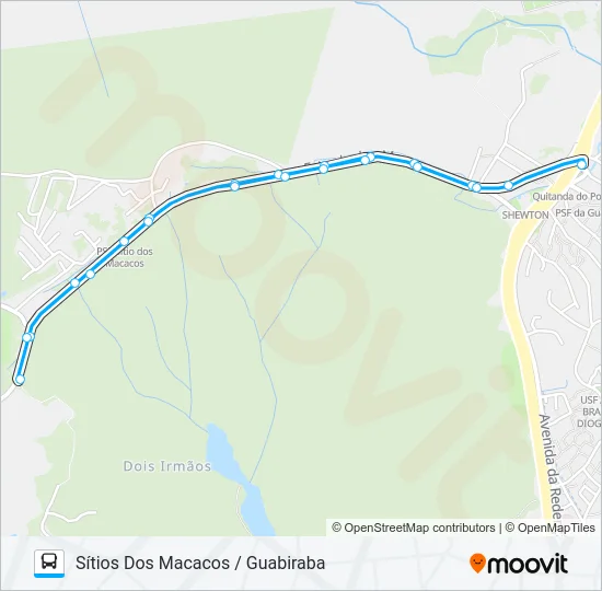 C115 SÍTIOS DOS MACACOS / GUABIRABA Bus Line Map