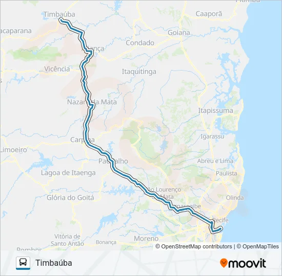 051 RECIFE - TIMBAÚBA Bus Line Map