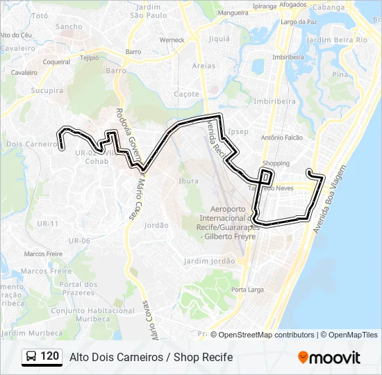 120 Bus Line Map