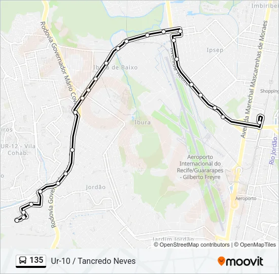 135 Bus Line Map