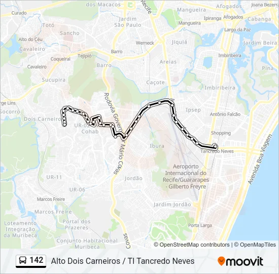 142 Bus Line Map