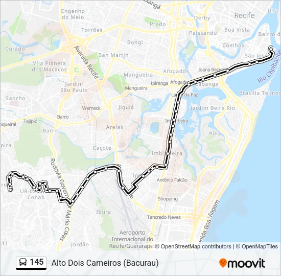 145 Bus Line Map