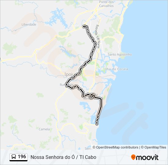 Mapa de 196 de autobús