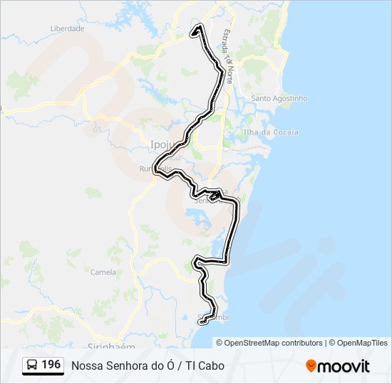 196 bus Line Map