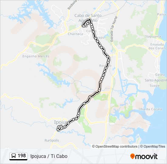 Mapa de 198 de autobús