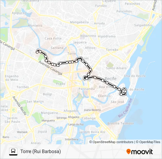 414 TORRE Bus Line Map