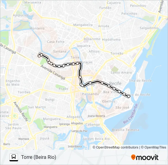 414 TORRE Bus Line Map