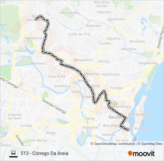 513 CÓRREGO DA AREIA Bus Line Map