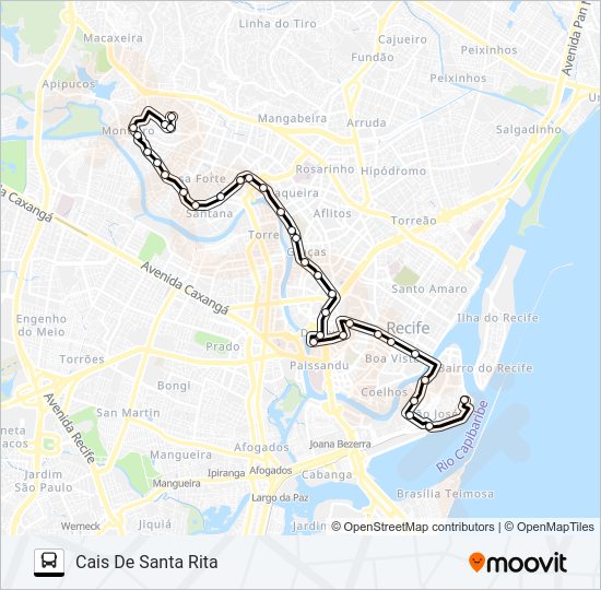 Mapa da linha 521 ALTO SANTA ISABEL de ônibus