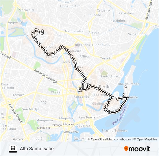 521 ALTO SANTA ISABEL bus Line Map