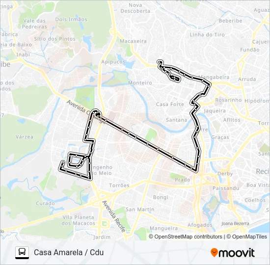 330 CASA AMARELA / CDU Bus Line Map