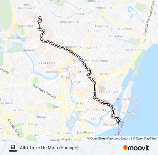 621 ALTO TREZE DE MAIO bus Line Map