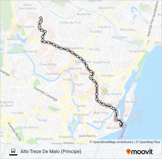 621 ALTO TREZE DE MAIO Bus Line Map