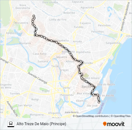 621 ALTO TREZE DE MAIO Bus Line Map
