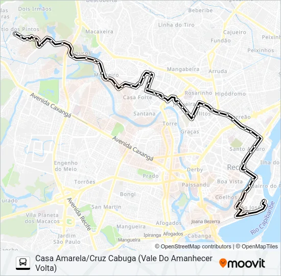 532 CASA AMARELA (CABUGÁ) Bus Line Map