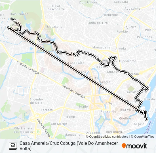 532 CASA AMARELA (CABUGÁ) Bus Line Map