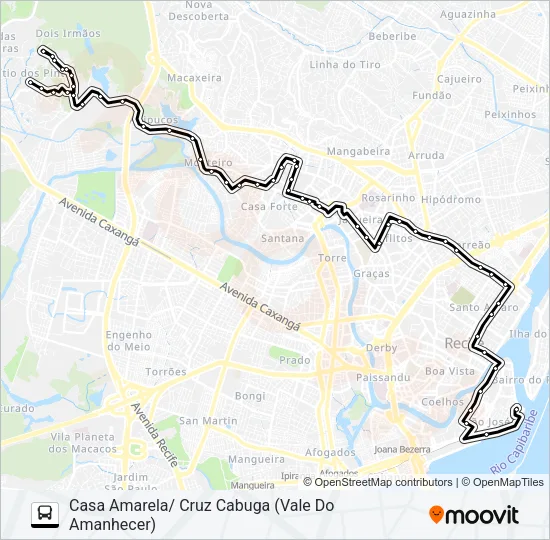 532 CASA AMARELA (CABUGÁ) Bus Line Map