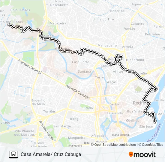 532 CASA AMARELA (CABUGÁ) Bus Line Map
