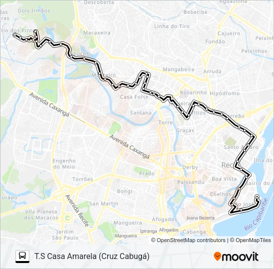 532 CASA AMARELA (CABUGÁ) Bus Line Map