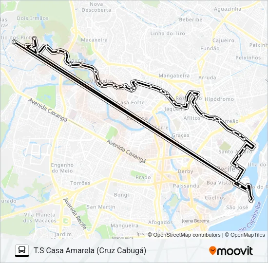 532 CASA AMARELA (CABUGÁ) Bus Line Map