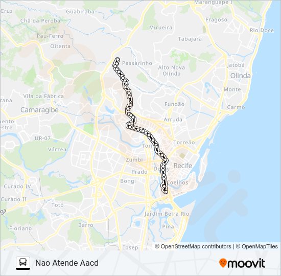 Mapa da linha 630 VASCO DA GAMA / DERBY de ônibus