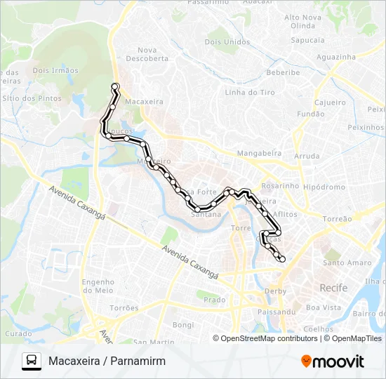 520 MACAXEIRA / PARNAMIRIM Bus Line Map