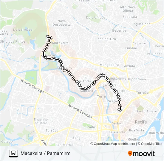 520 MACAXEIRA / PARNAMIRIM Bus Line Map