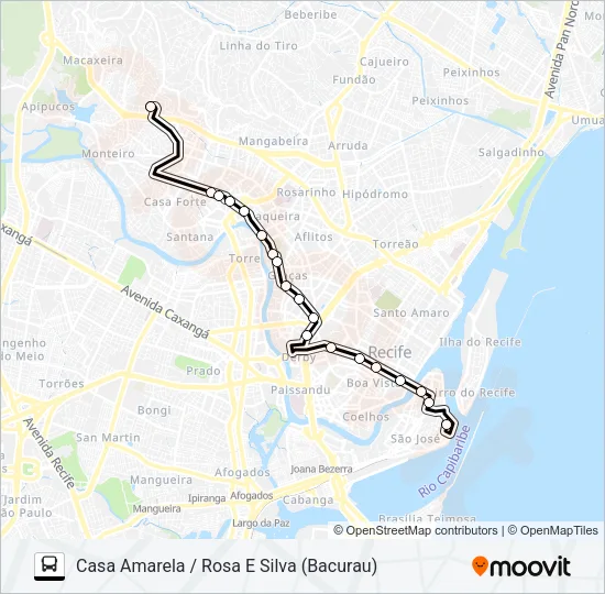 533 CASA AMARELA (BACURAU) Bus Line Map