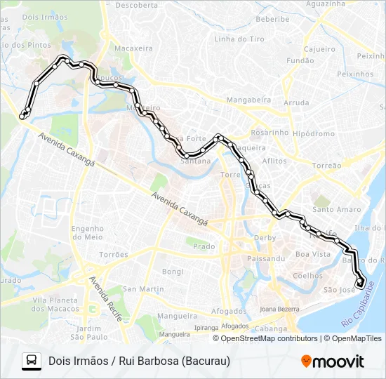 523 DOIS IRMÃOS / (BACURAU) Bus Line Map