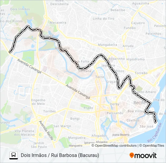523 DOIS IRMÃOS / (BACURAU) Bus Line Map