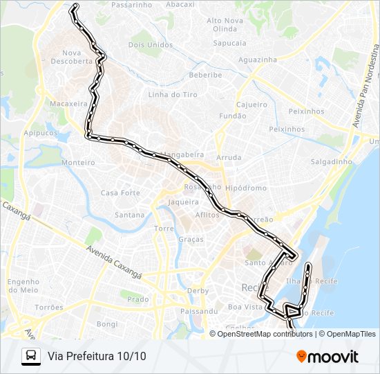 Mapa da linha 631 NOVA DESCOBERTA (CABUGÁ) de ônibus