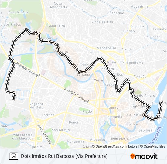 522 DOIS IRMÃOS (RUI BARBOSA) bus Line Map